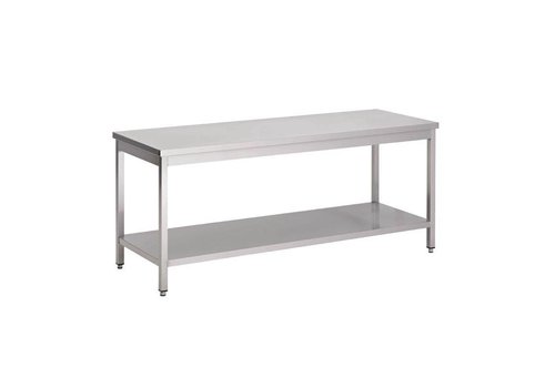  HorecaTraders Stainless steel work table with bottom shelf | 60 cm deep | 8 Formats 