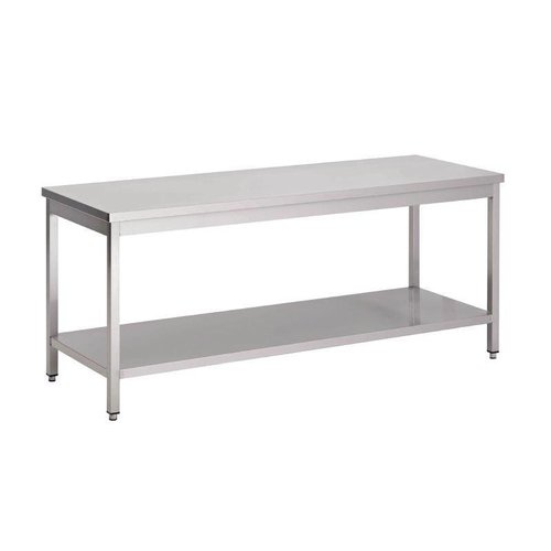  HorecaTraders Stainless steel work table with bottom shelf | 60 cm deep | 8 Formats 