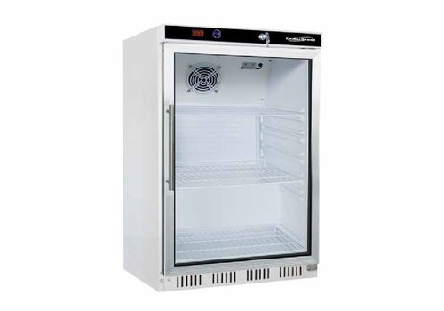  HorecaTraders Réfrigérateur statique avec porte vitrée | Blanc | 130L 