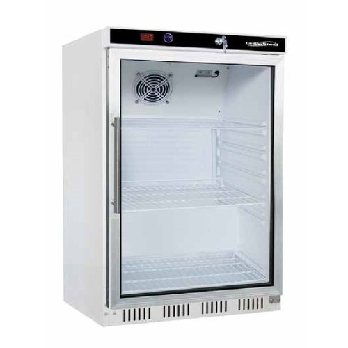  HorecaTraders Static Fridge with Glass Door | White | 130L 