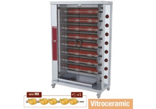  HorecaTraders Chicken grill Electric with 8 Spits | 40 Chickens 