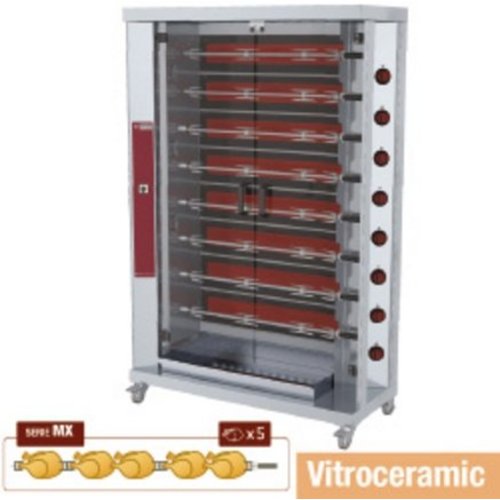  HorecaTraders Elektrischer Hähnchengrill mit 8 Spießen | 40 Hühner 