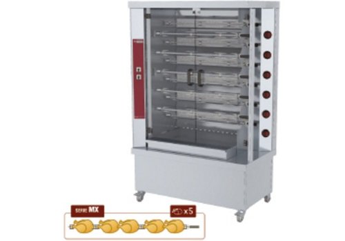  HorecaTraders Grill à poulet à gaz 11 broches | 55 poulets 
