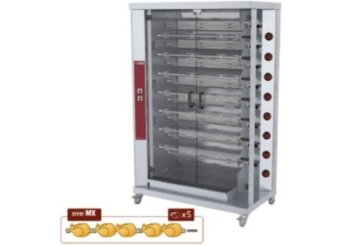  HorecaTraders Chicken Grill Gas 15 Spits | 75 Chickens 