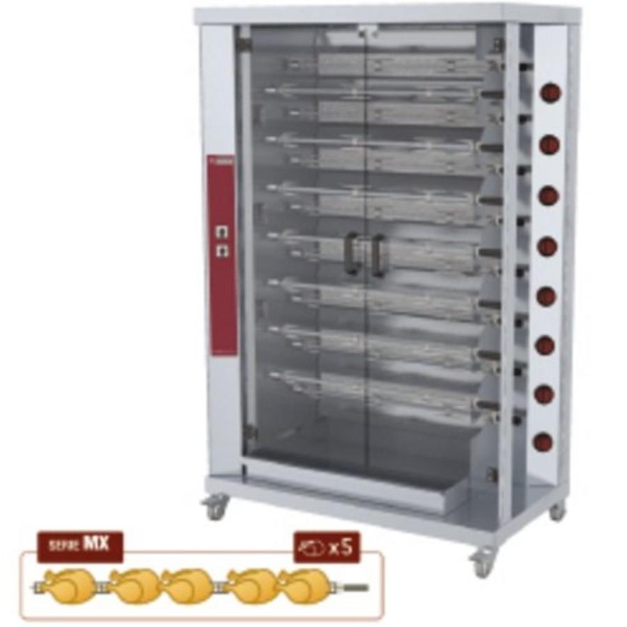 Grill à poulet à gaz 15 broches | 75 poulets