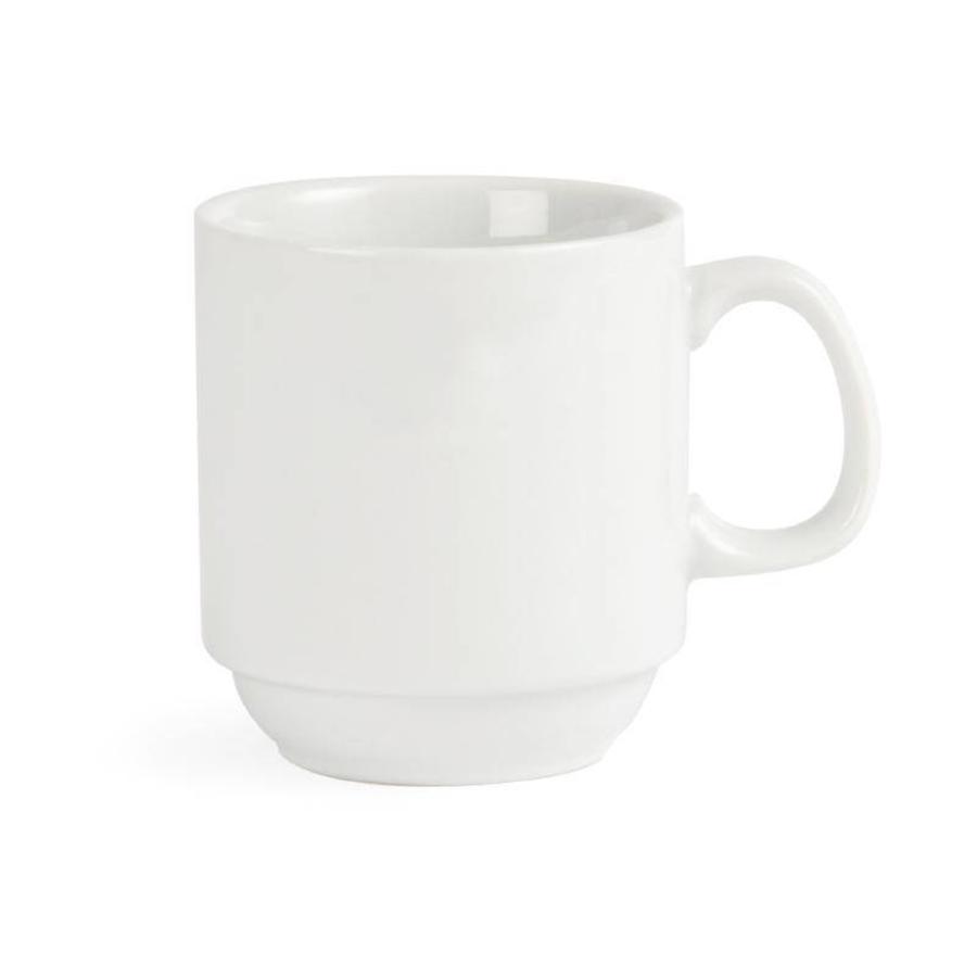 White Coffee Mug Stackable Porcelain 28.4 cl (12 pieces)