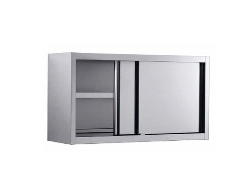  Combisteel Wall cabinet stainless steel with sliding doors 160x40x65 cm 