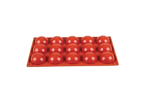  HorecaTraders Non-stick baking tins red | 15 half spheres 