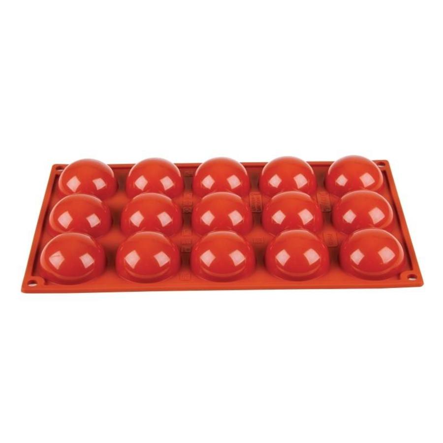 Non-stick baking tins red | 15 half spheres