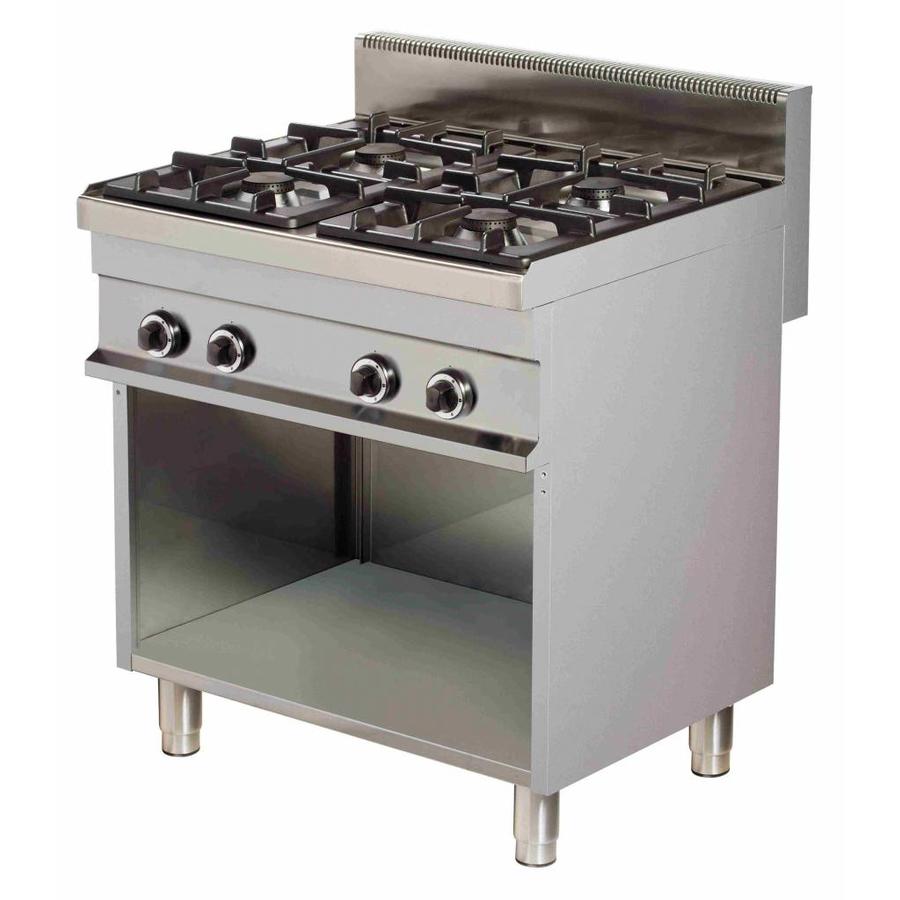 Cuisinière à gaz à base ouverte | 4 brûleurs de 6 kW