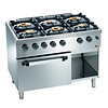 HorecaTraders Catering Stove and Oven with Gas | 6 Burners