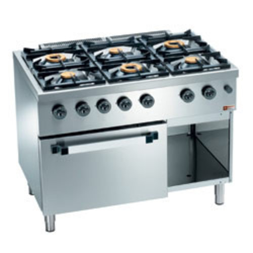  HorecaTraders Gastronomieherd und Backofen mit Gas | 6 Brenner 
