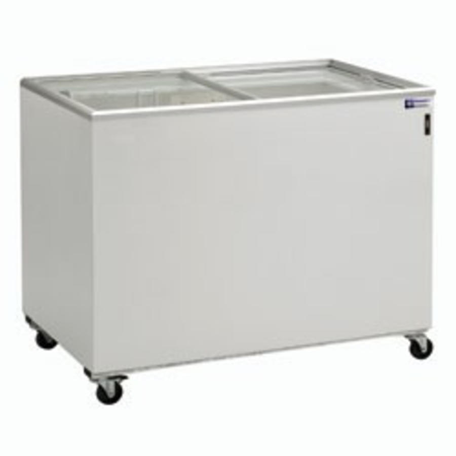 Congélateur coffre avec 2 couvercles coulissants en verre | 400 litres | Roues incluses | 230 V
