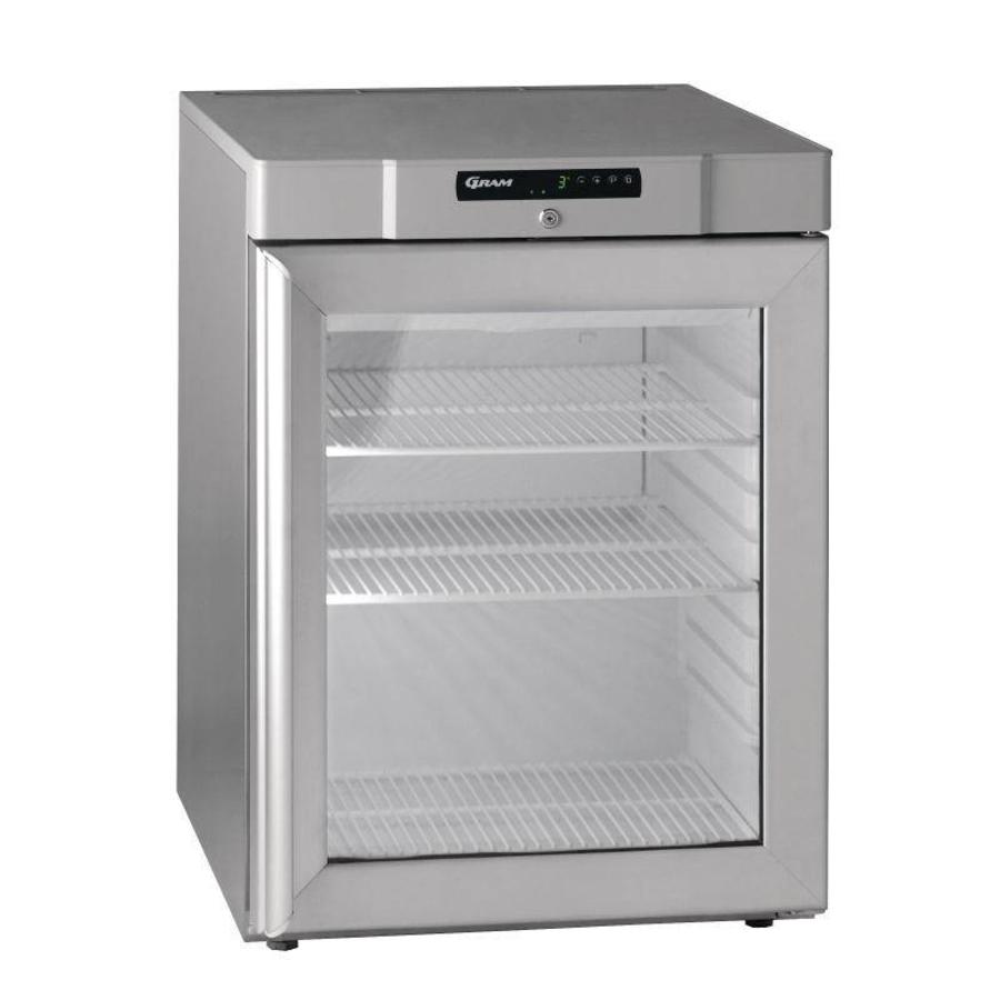 Compact refrigerator with glass door 125 liters