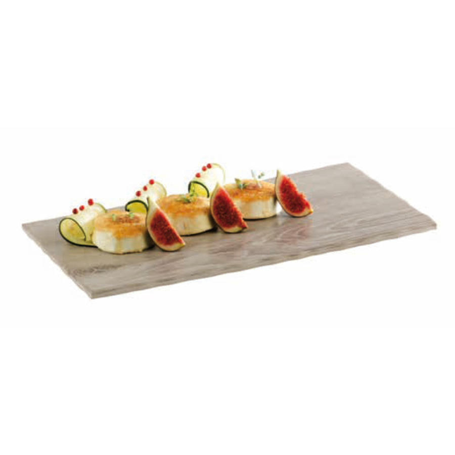 Plateau de service rectangulaire en mélamine | Aspect bois