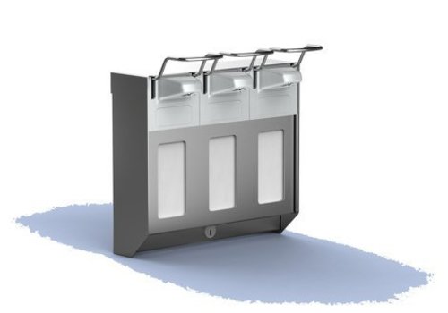  HorecaTraders Triple stainless steel soap dispenser | 3 x 500ml 