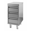 HorecaTraders Stainless steel chest of drawers | 3 drawers | 60x70x85cm