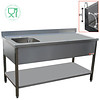 HorecaTraders Sink with sink on the left | 2 sizes | stainless steel