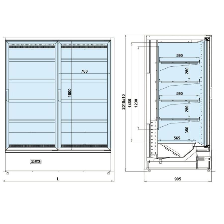 Vitrine réfrigérée murale | Éclairage LED | Dégivrage automatique | 2 formats