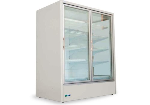  HorecaTraders Wall Display Case | LED Lighting | Automatic Defrost | 2 Sizes 