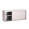 HorecaTraders Wall cabinet with sliding doors stainless steel | 7 Formats