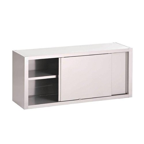  HorecaTraders Wall cabinet with sliding doors stainless steel | 7 Formats 