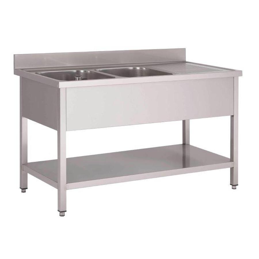 Stainless steel sink | sink left | 160x70x85cm