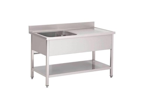  HorecaTraders Edelstahlspüle mit Becken links | 140x70x85cm 