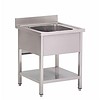 HorecaTraders Stainless steel sink with base shelf | 70x70x85 cm
