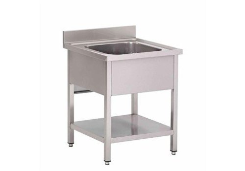  HorecaTraders Stainless steel sink with base shelf | 70x70x85 cm 