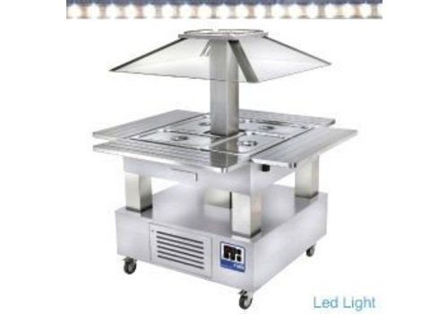  HorecaTraders Bain Marie Buffet Island 4 x 1/1 GN | Hot 