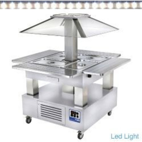  HorecaTraders Bain Marie Buffet Island 4 x 1/1 GN | Hot 