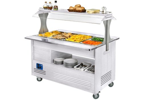  HorecaTraders Bain Marie Buffet Island 4 x 1/1 GN | keep warm 