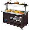 HorecaTraders Buffet Bain Marie 4 x 1/1 GN Wengé