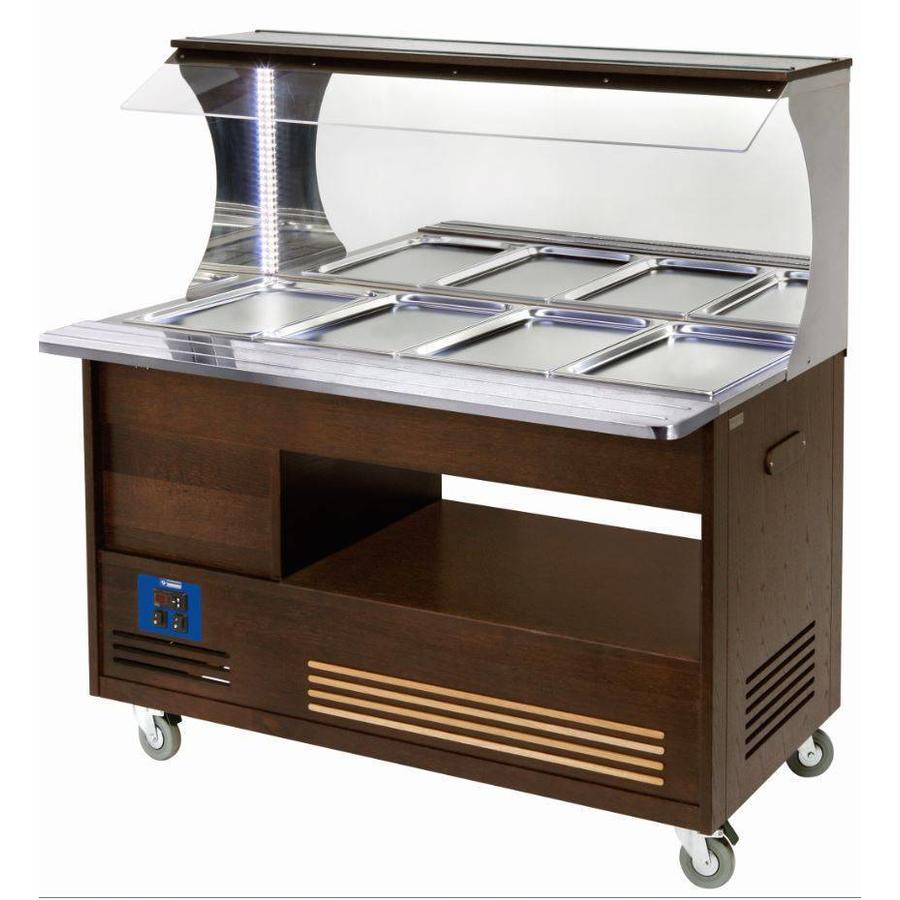 Buffet mural Bain Marie 4 x 1/1 GN Wengé