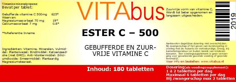 Vitabus Ester C 500  180 vegetarische tabletten