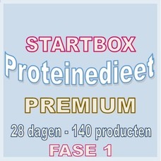 28 dagen FASE 1 startbox voor een premium proteinedieet. Weekprijs = 59,98 euro/week