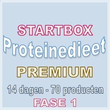 14 dagen FASE 1 startbox voor een premium proteinedieet. Weekprijs = 63,69 euro/week