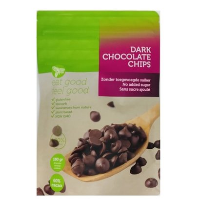 Dark chocolate chips 180 gram met 60% cacao
