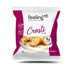 Feeling OK Proteïne crostini mini toastjes olijven low carb (50g)