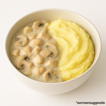 Proteïne vol-au-vent met aardappelpuree