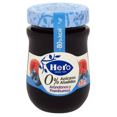 Hero diet confituur bosbes framboos