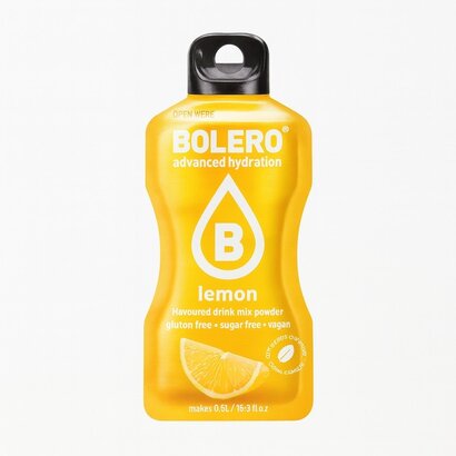 Bolero drink mix Lemon (12 sticks): koolhydraatvrije limonade in citroen smaak
