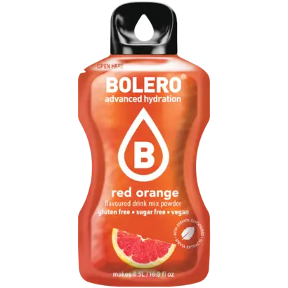 Bolero drink mix Red orange (12 sticks): een suikervrije limonade drank in bloedsinaasappel smaak