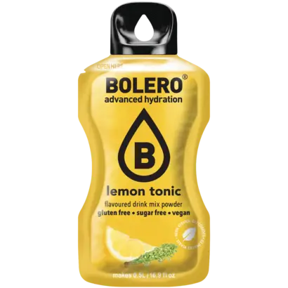 Bolero drink mix Tonic lemon (12 sticks): koolhydraatarme limonade in citroen smaak