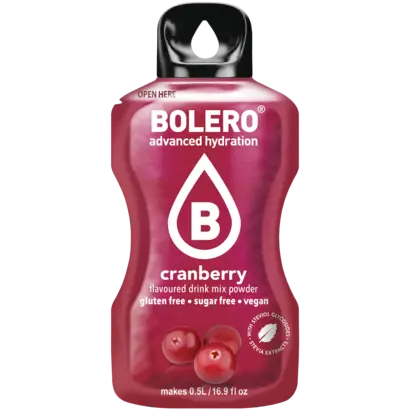 Bolero drink mix Cranberry (12 sticks): een suikervrije limonade drank  in veenbessen smaak