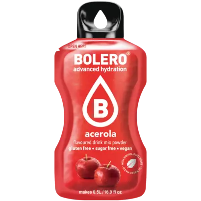 Bolero drink mix Acerola kers (12 sticks): koolhydraatarme limonade in kersen smaak