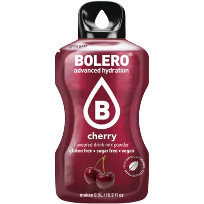 Bolero drink mix Cherry (12 sticks): koolhydraatarme limonade in kersen smaak
