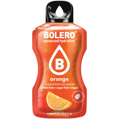 Bolero drink mix Orange (12 sticks): koolhydraatarme limonade in sinaasappel smaak