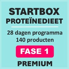 28 dagen FASE 1 startbox voor een premium proteinedieet. Weekprijs = 65,95 euro/week